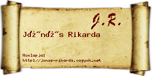 Jónás Rikarda névjegykártya